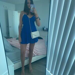 Express Blue Spaghetti Strap Mini Sundress